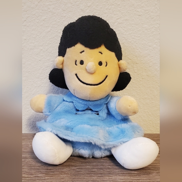Peanuts Lucy Small Bean Bag Plush Doll in Blue and White - Picture 1 of 3